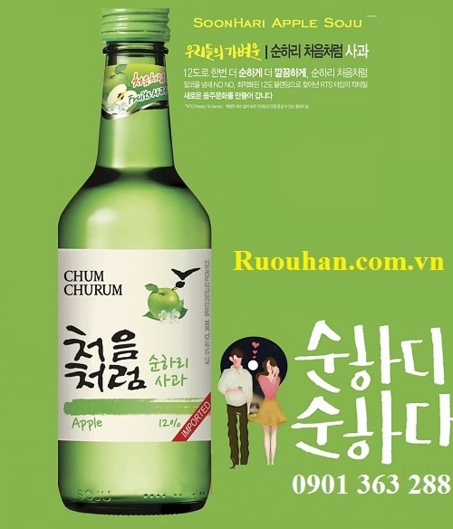 Rượu soju chum churum táo-soju apple